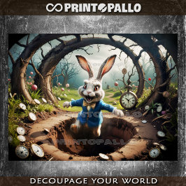 Alice in Wonderland: Rabbit jump! - Decoupage  Geschenkpapier Set