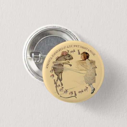 Alice in Wonderland Rabbit Mouse Button (Vorne & Hinten)