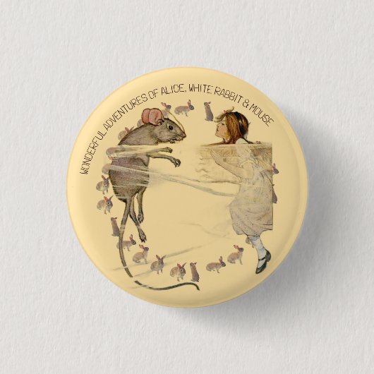 Alice in Wonderland Rabbit Mouse Button (Vorderseite)