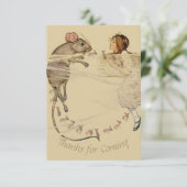 Alice in Wonderland Rabbit Mouse Dankeskarte (Stehend Vorderseite)