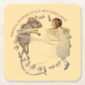 Alice in Wonderland Rabbit Mouse Rechteckiger Pappuntersetzer (Vorderseite)