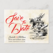 Alice in Wonderland Save the Date Postkarte (Vorderseite)