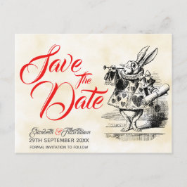 Alice in Wonderland Save the Date Postkarte