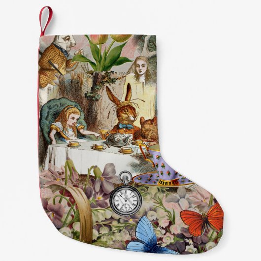 Alice in Wonderland tea party characters Kleiner Weihnachtsstrumpf (Vorderseite)