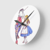 Alice in Wonderland & Unicorn Clock Runde Wanduhr (Winkel)
