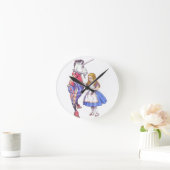 Alice in Wonderland & Unicorn Clock Runde Wanduhr (Zuhause)