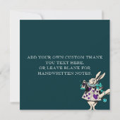 Alice in Wonderland Vintage Wedding Dankeskarte (Rückseite)