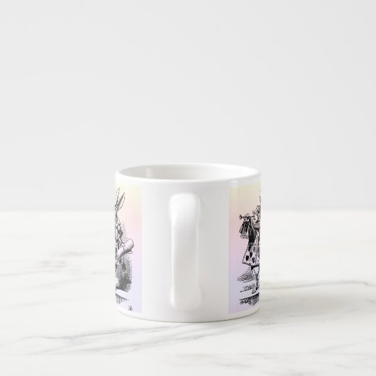 Alice in Wonderland White Rabbit Kaninchen pastel Espressotasse (Rückseite)