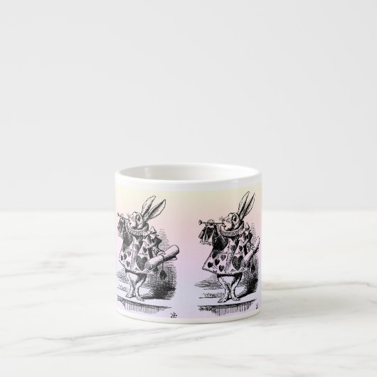 Alice in Wonderland White Rabbit Kaninchen pastel Espressotasse (Vorderseite)