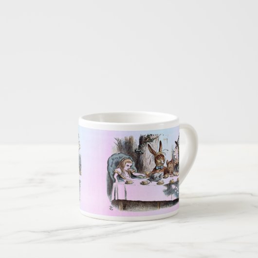Alice in Wonderland White Rabbit Kaninchen pastel Espressotasse (Vorderseite Rechts)