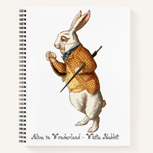   Alice in Wonderland - White Rabbit Notizblock (Vorderseite)