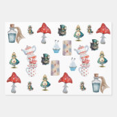 Alice in WonderlWrapping Paper Flat Sheet Set 3 Geschenkpapier Set (Vorderseite 3)