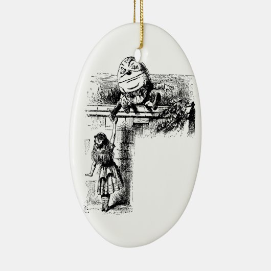 Alice in Wondlerand, Humpty Dumpty und Alice Keramik Ornament (Rechts)