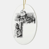 Alice in Wondlerand, Humpty Dumpty und Alice Keramik Ornament (Links)