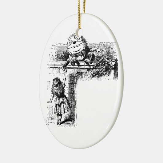 Alice in Wondlerand, Humpty Dumpty und Alice Keramik Ornament (Links)