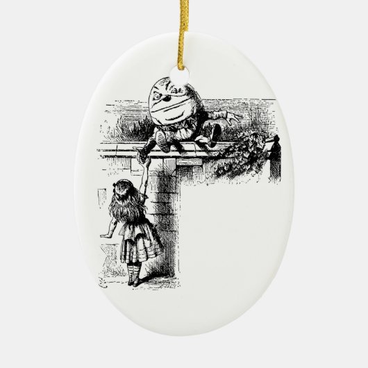 Alice in Wondlerand, Humpty Dumpty und Alice Keramik Ornament (Vorne)