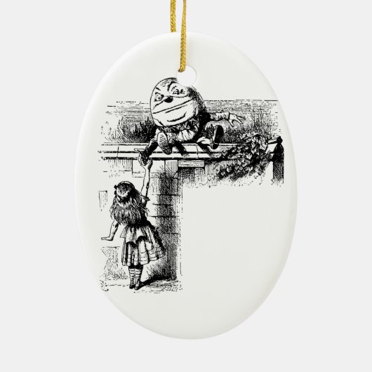 Alice in Wondlerand, Humpty Dumpty und Alice Keramik Ornament (Hinten)