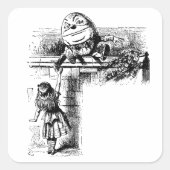 Alice in Wondlerand, Humpty Dumpty und Alice Quadratischer Aufkleber (Vorderseite)