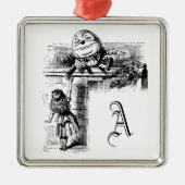 Alice in Wondlerand, Humpty Dumpty und Alice Silbernes Ornament (Vorne)
