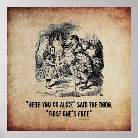 Alice (in Wunderland) und das Dodo Funny Poster (Vorne)