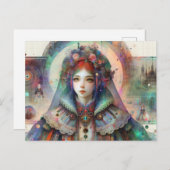 Alice Inspiriert Glitch Art Postkarte (Vorne/Hinten)