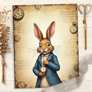 Alice Kaninchen Taschenuhr Kunst Scrapbook Papier