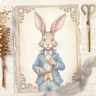Alice Kaninchen Taschenuhr Scrapbook Papier