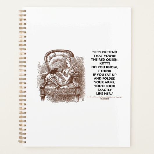 Alice Kitty Red Queen Du würdest Wonderland Zitat Planer (Vorderseite)