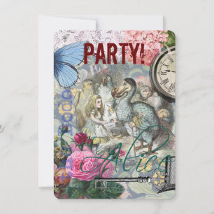 Alice Klassisches Wunderland Dodo Tenniel Kunst Einladung