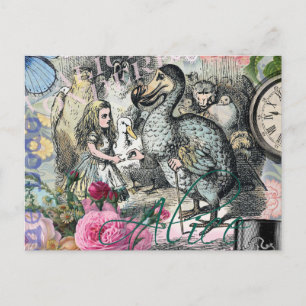 Alice Klassisches Wunderland Dodo Tenniel Kunst Postkarte