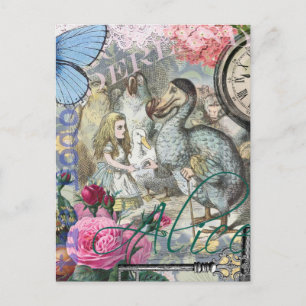 Alice Klassisches Wunderland Dodo Tenniel Kunst Postkarte