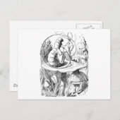 Alice konsultiert die Raupe Postkarte (Vorne/Hinten)