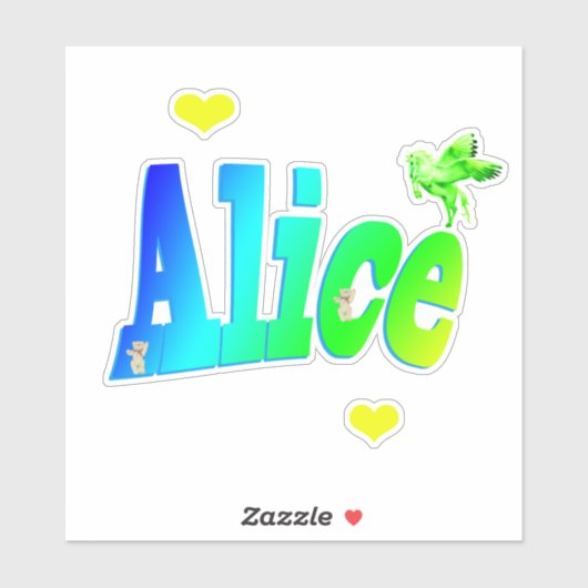 Alice-Logo mit Unicorn, Aufkleber (Blatt)