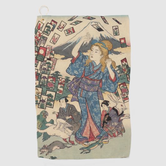 Alice Lost in Japan | Ukiyo-e Floating Wonderland Golfhandtuch (Vorderseite)