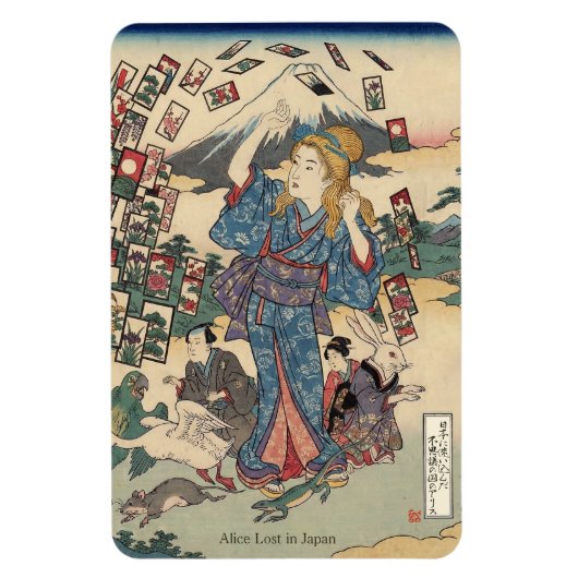 Alice Lost in Japan | Ukiyo-e Floating Wonderland Magnet (Vertikal)