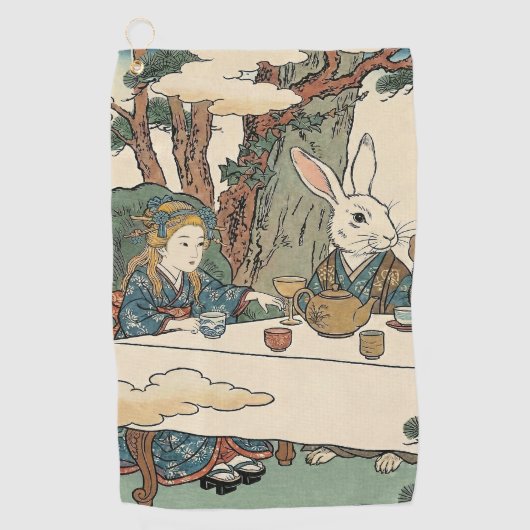 Alice Lost in Japan | Ukiyo-e Mad Tea Party Golfhandtuch (Vorderseite)
