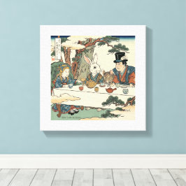 Alice Lost in Japan | Ukiyo-e Mad Tea Party Leinwanddruck