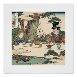 Alice Lost in Japan | Ukiyo-e Mad Tea Party Poster