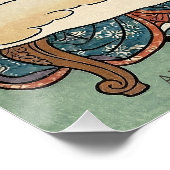 Alice Lost in Japan | Ukiyo-e Mad Tea Party Poster (Ecke)