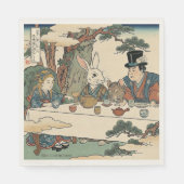 Alice Lost in Japan | Ukiyo-e Mad Tea Party Serviette (Vorderseite)