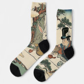 Alice Lost in Japan | Ukiyo-e Mad Tea Party Socken (Linkes Detail)