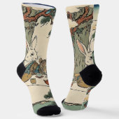 Alice Lost in Japan | Ukiyo-e Mad Tea Party Socken (Gewinkelt)