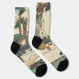 Alice Lost in Japan | Ukiyo-e Mad Tea Party Socken