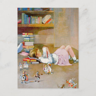 Alice macht einen Ausflug nach Wonderland Postkarte