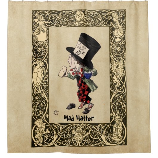 Alice - Mad Hatter 1865 Duschvorhang (Vorderseite)
