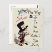 Alice - Mad Hatter Tea Party 1865 Postkarte (Vorne/Hinten)