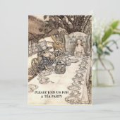 Alice Mad Hatter Tea Party 2 Vorlage Einladung (Stehend Vorderseite)