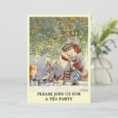 Alice Mad Hatter Tea Party Template Einladung (Stehend Vorderseite)