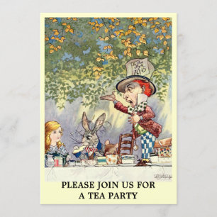 Alice Mad Hatter Tea Party Template Einladung