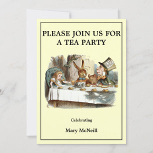 Alice Mad Hatter Tea Party Vorlage 3 Einladung